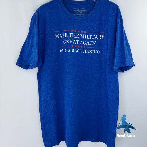 1176 American Trigger Pullers Tee – “Make the Military Great Again” – XL - Blue - Picture 3 of 6